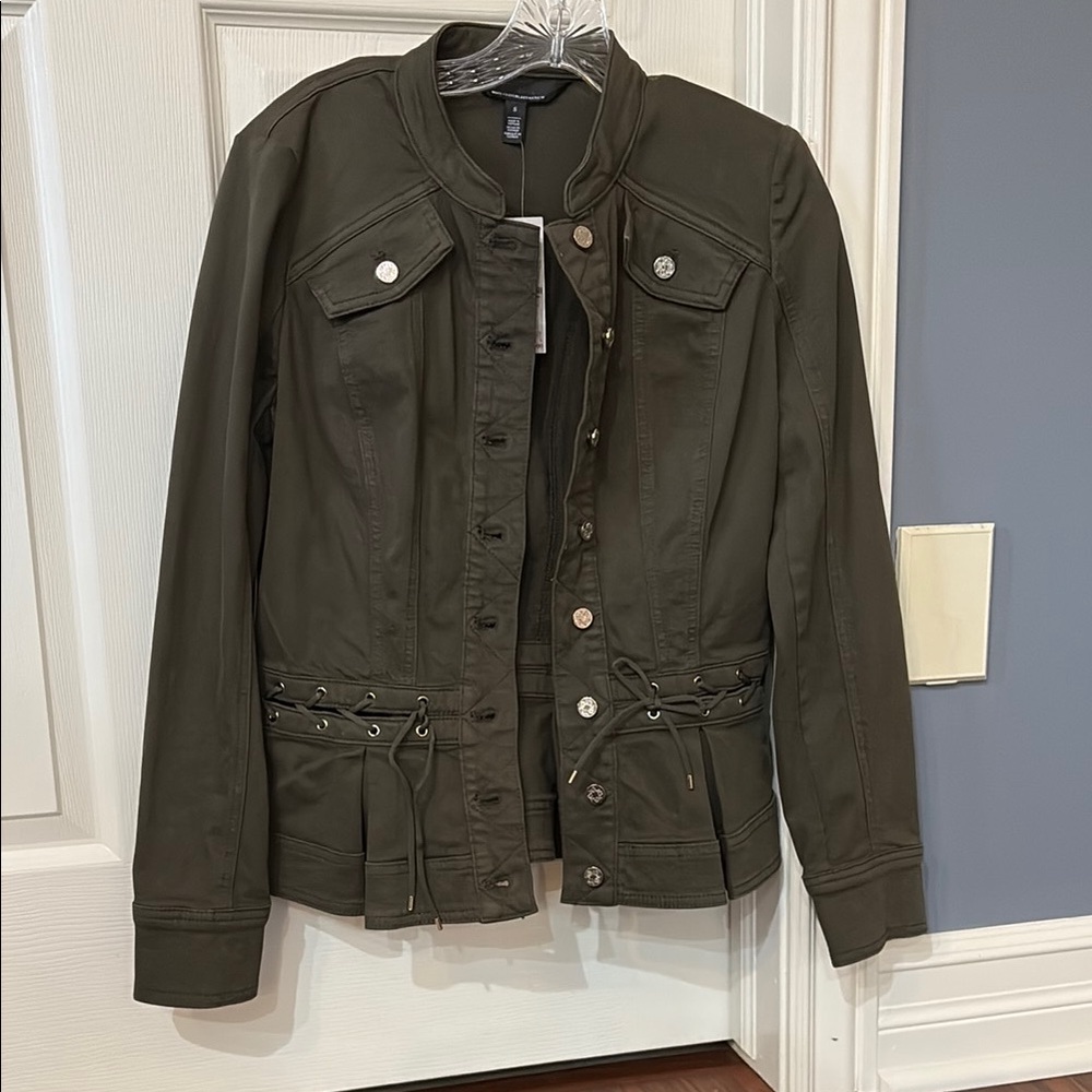White House Black Market Green Utility Jacket